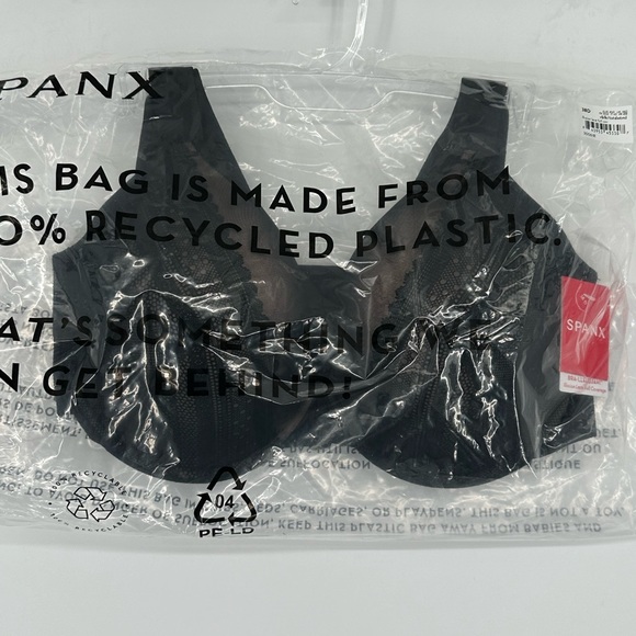 NEW! SPANX Bra-llelujah! Illusion Lace Full Coverage Bra Black 30061R W1 - Picture 3 of 3